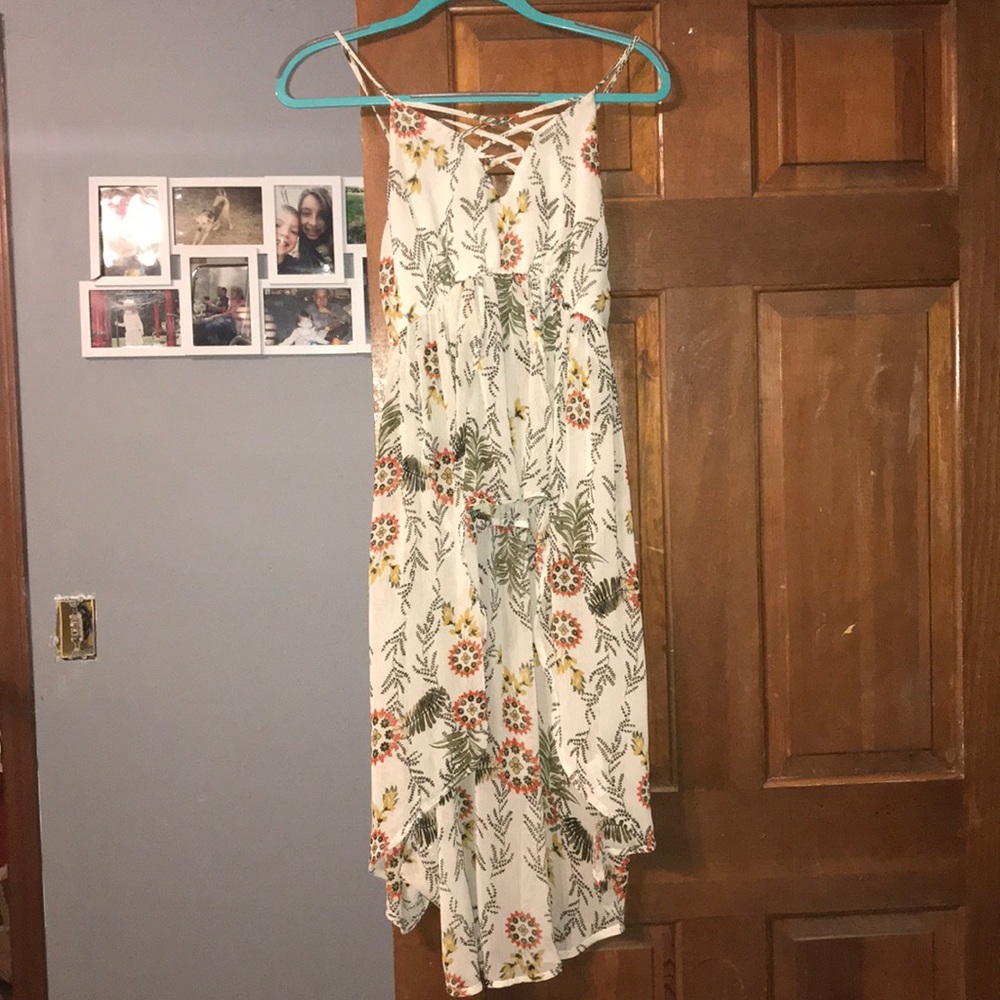 Long flowy criss cross tank top
